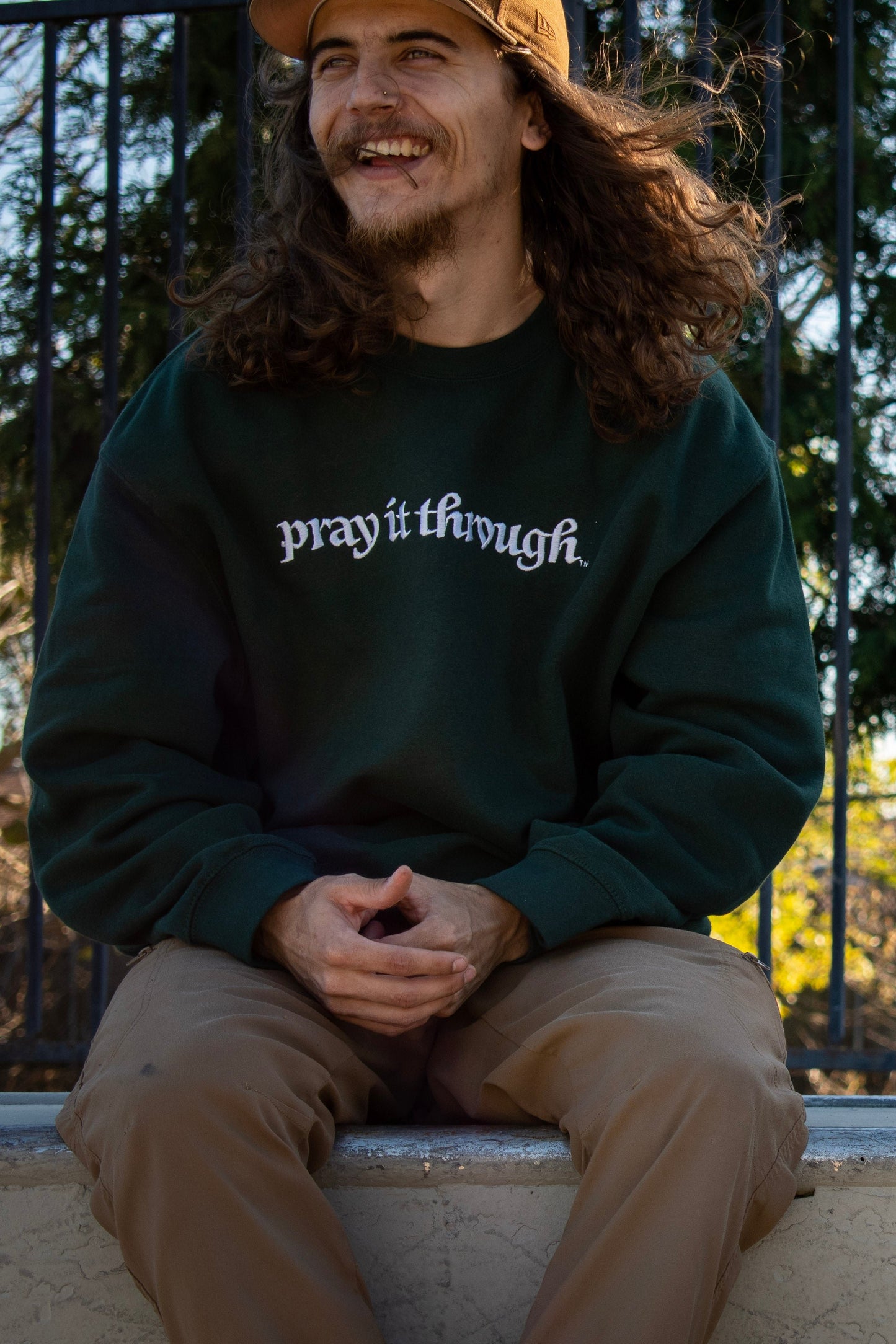 Pray It Through Earth Green Sweater