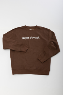 Pray It Through Earth Brown Sweater